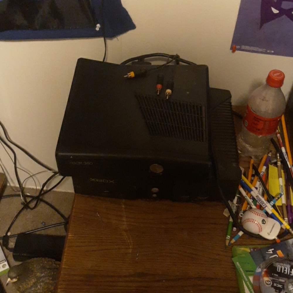 Xbox 360 and 3 controllers